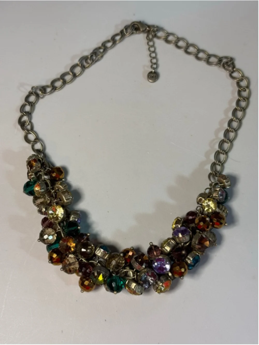 Vintage Y2K LOFT Multicolor Bead Cluster Necklace